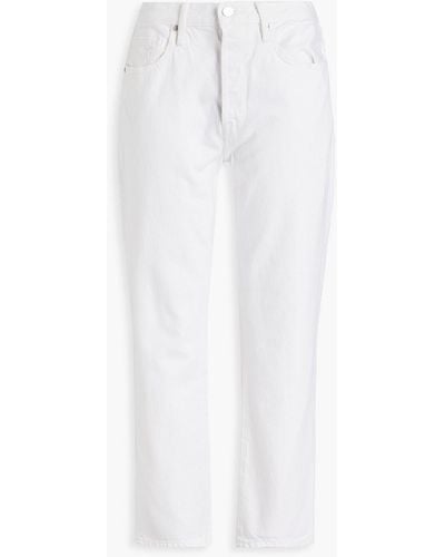 FRAME Le Original Cropped High-rise Straight-leg Jeans - White