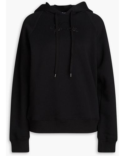 Vivetta Crystal-embellished French Cotton-blend Terry Hoodie - Black