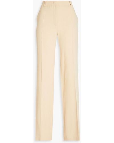 Alberta Ferretti Satin-trimmed Cady Straight-leg Trousers - White