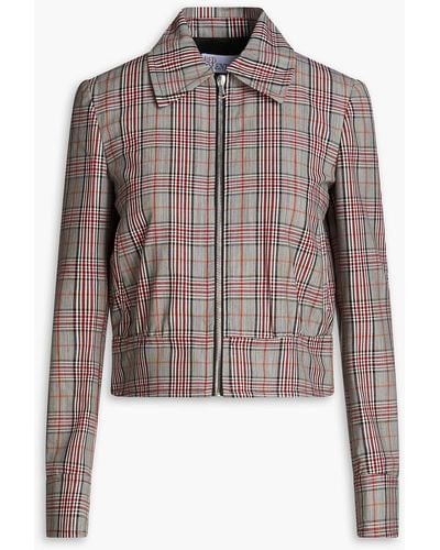 RED Valentino Cropped Prince Of Wales Checked Tweed Jacket - Brown
