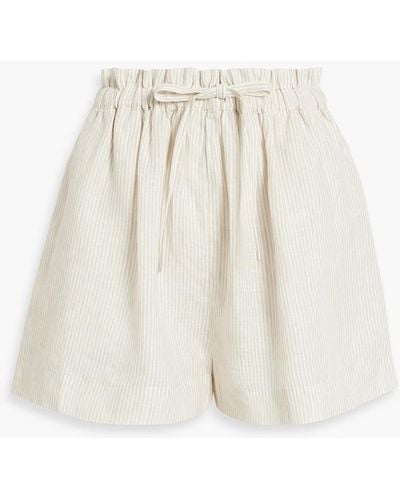 Ulla Johnson Asa shorts aus leinen mit streifen - Weiß