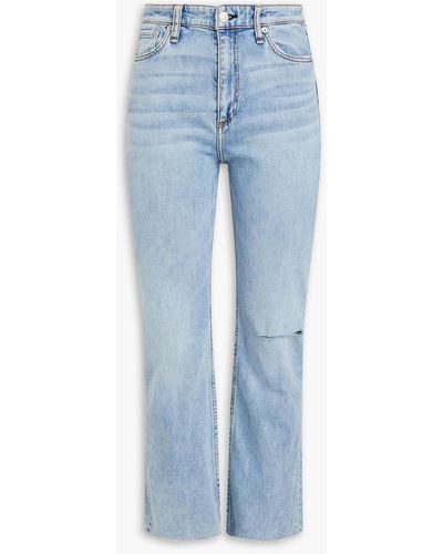 Rag & Bone Casey Distressed High-rise Flared Jeans - Blue