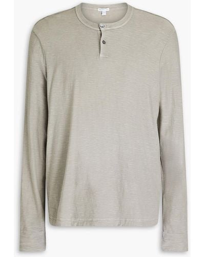 James Perse Slub Cotton-jersey Henley T-shirt - Grey