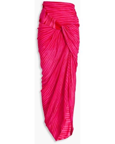 Missoni Maxi-strickrock in häkel- und space-dye-optik mit twist-detail - Pink