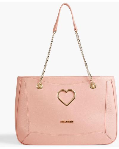Love Moschino Faux Pebbled Leather Tote - Pink