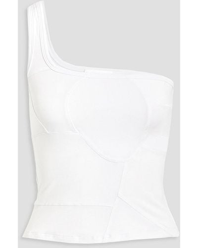 The Line By K Shae One-shoulder Stretch-micro Modal Jersey Top - White