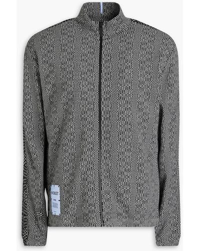 McQ Appliquéd Jacquard-knit Zip-up Jacket - Grey