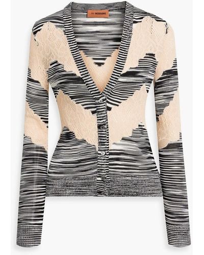 Missoni Space-dyed Crochet-knit Cardigan - White
