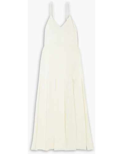 Anna Quan Athena Fringed Crepe Midi Dress - White