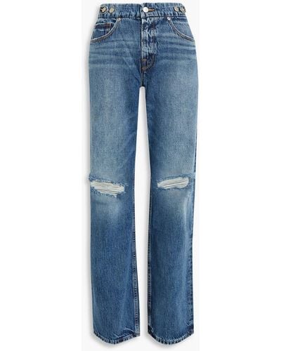 GOOD AMERICAN Good '90s hoch sitzende jeans mit geradem bein in distressed-optik - Blau