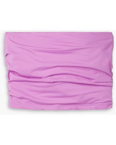 Bondi Born Raina Gathered Bandeau Bikini Top - Pink