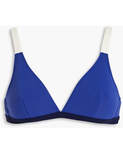 VALIMARE St. Barths Color-block Triangle Bikini Top - Blue