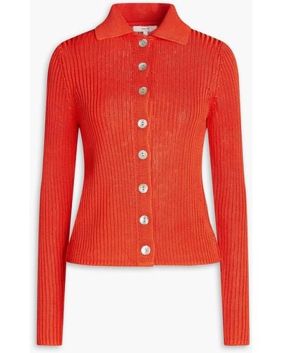 Vince Ribbed-knit Cardigan - Red