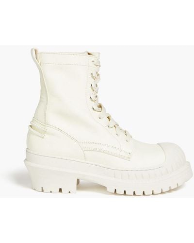 Acne Studios Leather Combat Boots - White