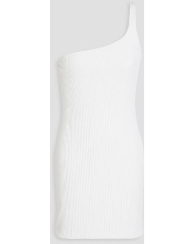 GAUGE81 Erla One-shoulder Ribbed-knit Mini Dress - White