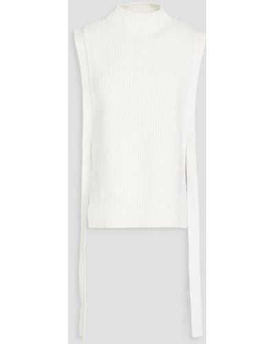 3.1 Phillip Lim Lace-up Ribbed Cotton Vest - White