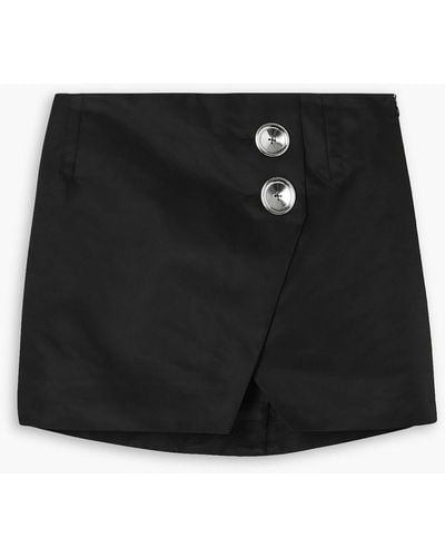 MERYLL ROGGE Wrap-effect Shell Mini Skirt - Black