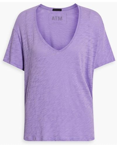 ATM Slub Cotton-jersey T-shirt - Purple