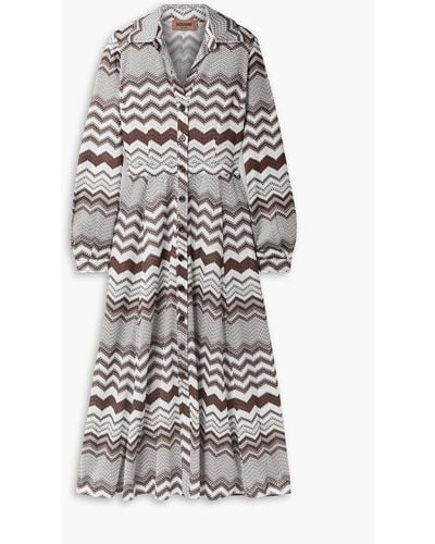 Missoni Crochet-knit Shirt Dress - Grey