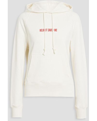 Helmut Lang Printed French Cotton-terry Hoodie - White