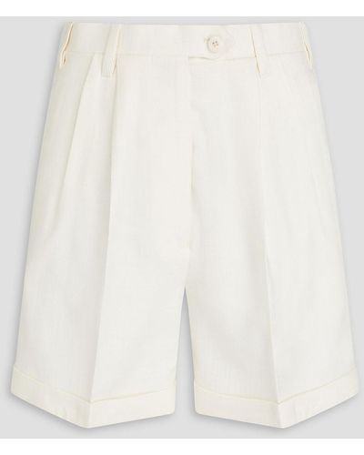 Giuliva Heritage Husband Cotton, Wool And Silk-blend Shorts - White