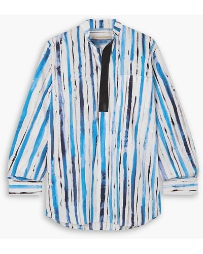 Christopher Kane Striped Cotton Shirt - Blue