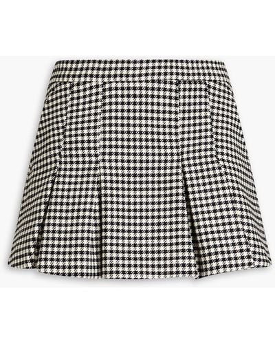 RED Valentino Skirt-effect Houndstooth Tweed Shorts - Black