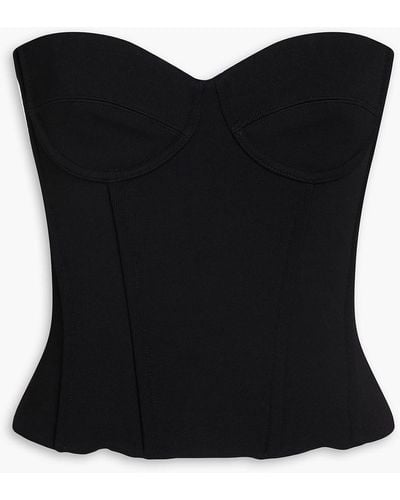 Balenciaga Underwired Ribbed Jersey Bustier Top - Black