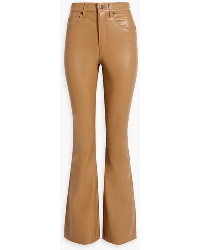 Veronica Beard Beverly Faux Leather Flared Pants - Natural
