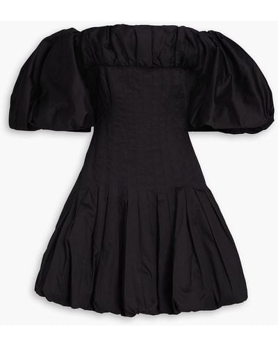 Aje. Arles Off-the-shoulder Cotton-poplin Mini Dress - Black
