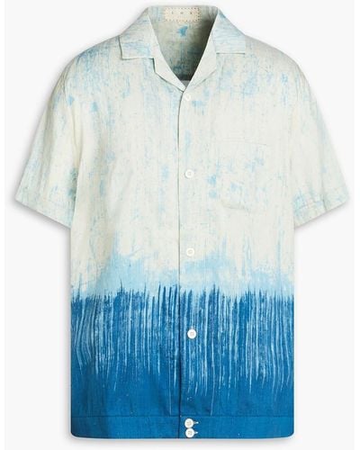 SMR Days Paraiso Tie-dyed Silk-shantung Shirt - Blue