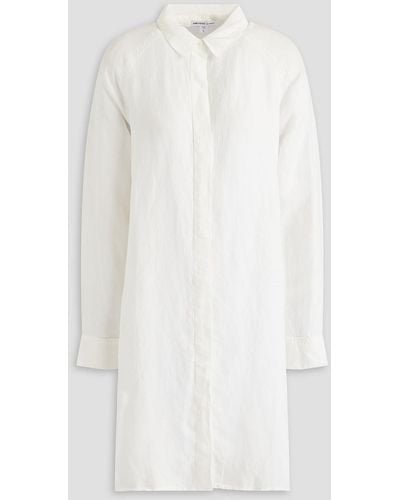 James Perse Lyocell And Linen-blend Shirt Dress - White