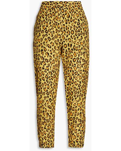 R13 Leopard-print Jersey Tapered Trousers - Yellow