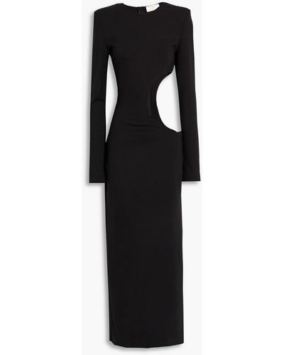 Sara Battaglia Cutout Jersey Gown - Black