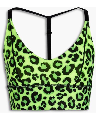 Adam Selman Sport Leopard-print Stretch Sports Bra - Green