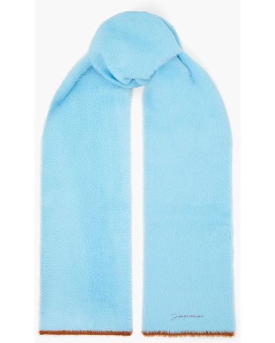 Jacquemus Neve Brushed Knitted Scarf - Blue