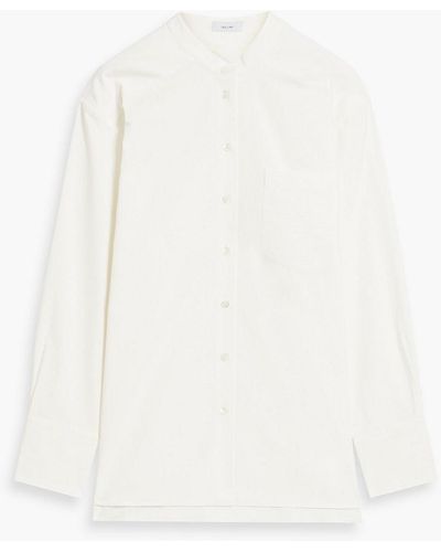 Iris & Ink Tyra Organic Cotton-jacquard Shirt - White