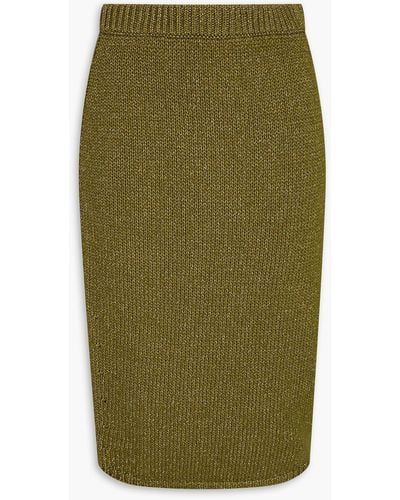 Adam Lippes Metallic Cotton-blend Skirt - Green