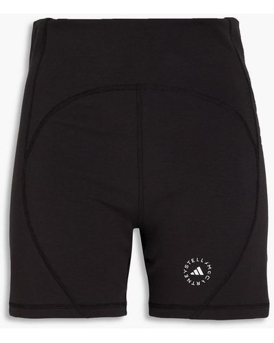 adidas By Stella McCartney Shorts aus stretch-jersey mit logoprint - Schwarz