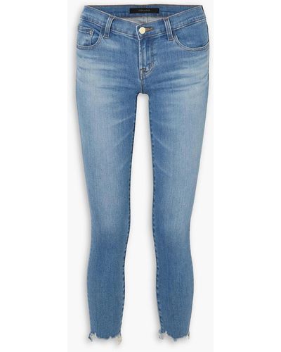 J Brand Cropped Low-rise Skinny Jeans - Blue