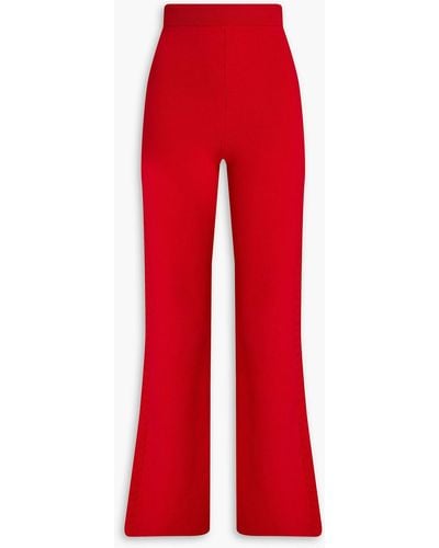 Safiyaa Lydie Merino Wool-blend Fla Trousers - Red