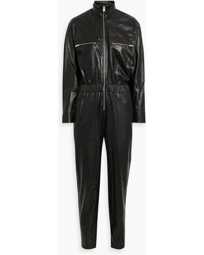 IRO Ikaraz Leather Jumpsuit - Black