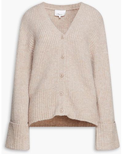 3.1 Phillip Lim Brushed Ribbed-knit Cardigan - Natural