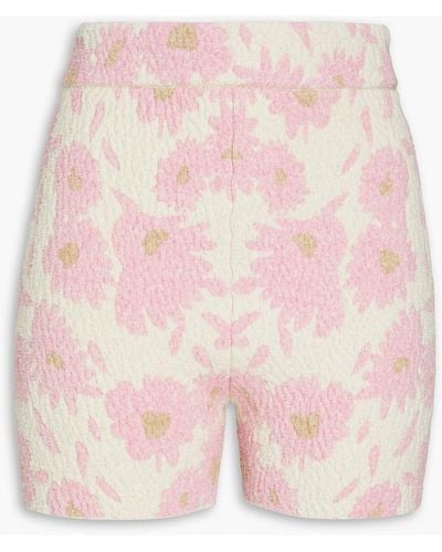 Jacquemus Le Bagnu Jacquard-knit Cotton-blend Shorts - Pink