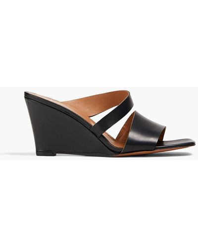 Atp Atelier Calitri Leather Wedge Mules - Black