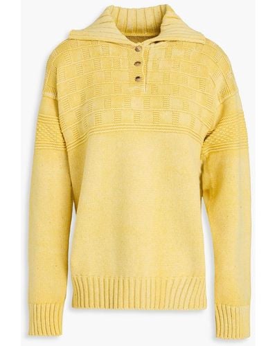 Maison Margiela Checked Cotton-blend Sweater - Yellow