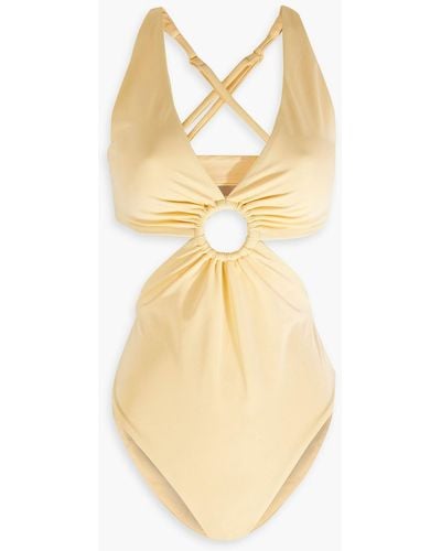 Onia Ring-embellished Cutout Swimsuit - Metallic