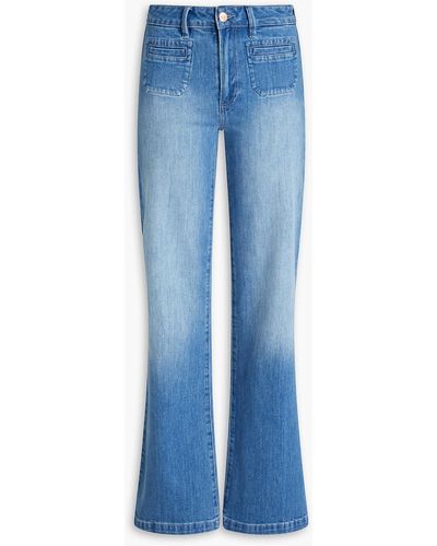 PAIGE Leenah Faded High-rise Bootcut Jeans - Blue
