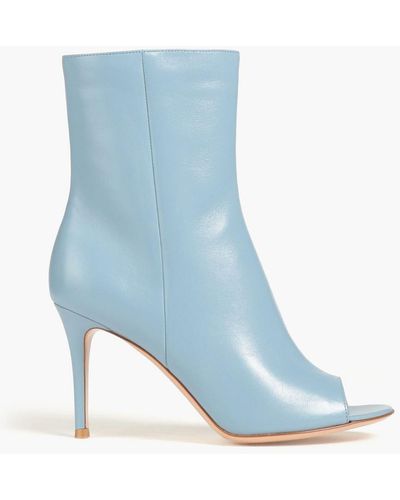 Gianvito Rossi Leather Ankle Boots - Blue