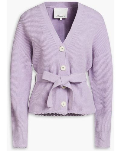 3.1 Phillip Lim Ribbed-knit Cardigan - Purple